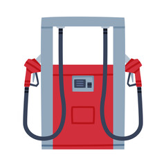 Wall Mural - Gas Filling Station with Gasoline Pump as Facility with Fuel for Motor Vehicle Vector Illustration