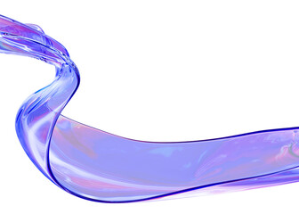 3d Glass abstract liquid form of water on isolated background.3d rendering illustration.