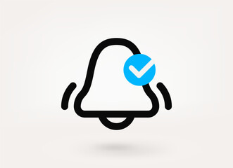 Aufkleber - Bell pictogram with ban mark. 3d vector icon