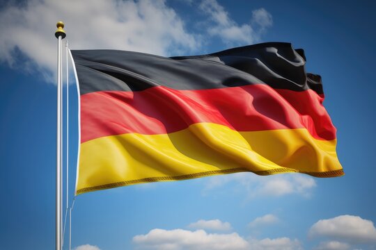 German flag waving in the wind, national country symbol, generative AI