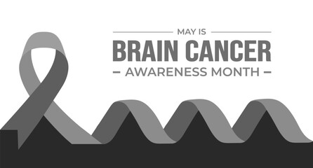Poster - Brain Cancer Awareness Month background or banner design template celebrated in may