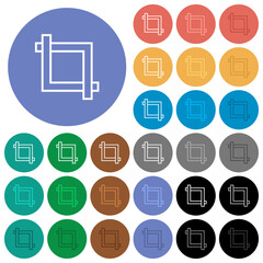 Wall Mural - Crop tool round flat multi colored icons