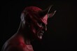 Satan, the devil portrait. Devil halloween costume.