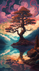 Wall Mural - sunset over the sea