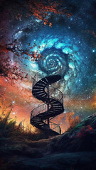 Wall Mural - staircase to the universe