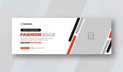 Wall Mural - fashion sale social media facebook cover web banner template