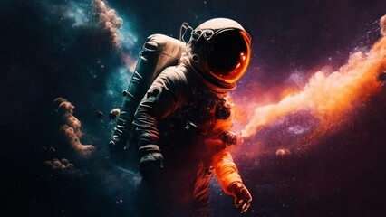 Wall Mural - Space suits isolated on space background.  Motion.