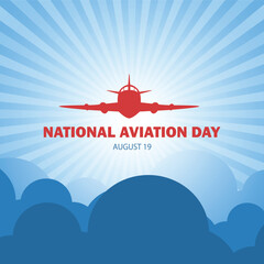 National Aviation Day. Celebrated in United States in August 19, modern background vector  illustration