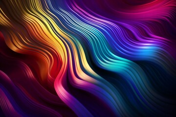 Wall Mural - a chromatic color wave, metallic with colorful vibrant hues, photorealistic wallpaper. generative ai