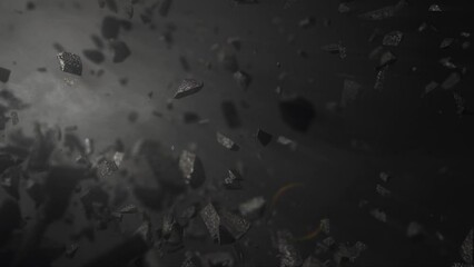 Wall Mural - Asteroids - Debris Floating In The Dark Space. - animation