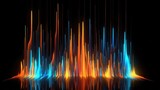 Neon waterfall with vertical lines and particles falling from top, heavy glowing verticals lines for music video backgrounds, dj and vj graphics, Matrix background