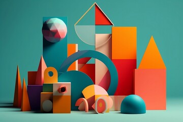  Geometric forms with optimistic colours