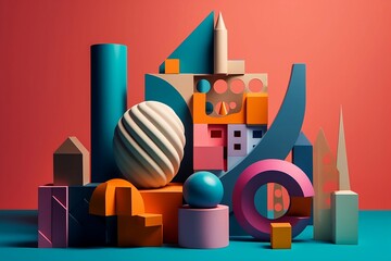 Geometric forms with optimistic colours