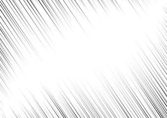 Wall Mural - Manga focus speed lines for comic effect. Motion and action diagonal focus flash strip lines for anime comic book. Vector background of black ray manga speed frame or splash and explosion.