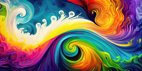 Wall Mural - Colorful abstract gradient background wallpaper design (Generative AI)