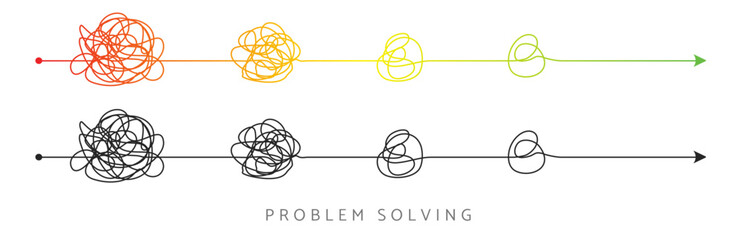 abstract doodle problem solving vector concept illustration. concept of problem solution, marketing,