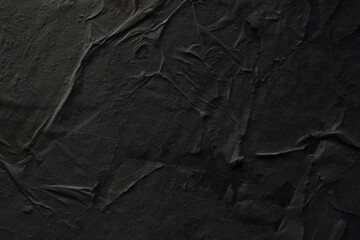 Wall Mural - Black crumpled poster paper texture background