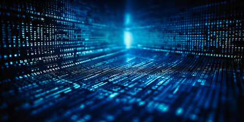 abstract image of binary computer codes in blue,