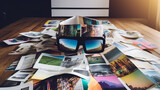 Fototapeta  - collage made of magazines and colorful paper mood. virtual reality for business or trainings