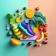 © Ivan - Concept of healthy lifestyle. Sports and healthy food. Generated by AI.