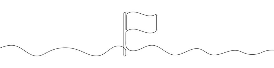 Wall Mural - flag icon in continuous line drawing style. line art of flag icon. vector illustration. abstract bac