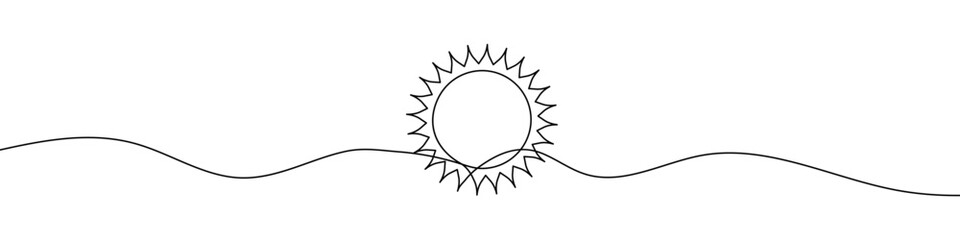 Wall Mural - sun icon in continuous line drawing style. line art of sun icon. vector illustration. abstract backg