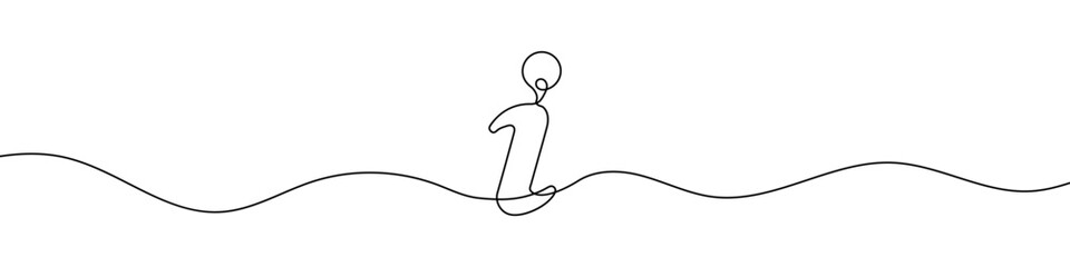 Wall Mural - information symboln in continuous line drawing style. line art of information icon. vector illustrat