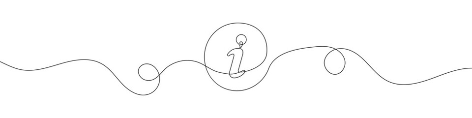 Wall Mural - information symboln in continuous line drawing style. line art of information icon. vector illustrat
