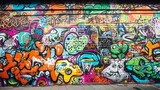 Fototapeta Fototapety dla młodzieży do pokoju - graffiti on the wall. background. Generative AI image.