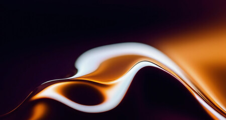 Canvas Print - Golden Fluid Wave Abstract Background