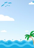 Fototapeta Dinusie - Bright and shaded atmosphere summer sea background illustration