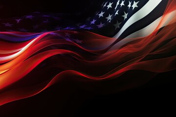 Wall Mural - Independence day abstract background with elements of the American flag in dark blue colors