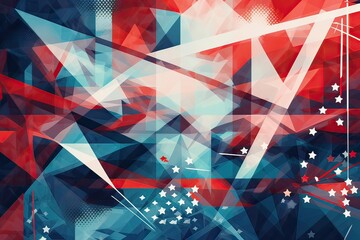 Wall Mural - Independence day abstract background with elements of the American flag in dark blue colors