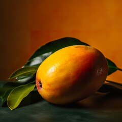 Wall Mural - Freshly Sliced Mangos in dark tones