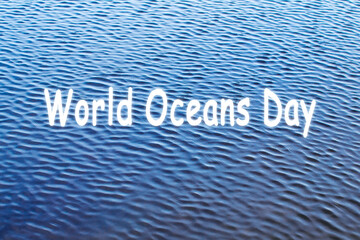 Wall Mural - World Ocean Day, blue Tones Water Waves Surface as Background