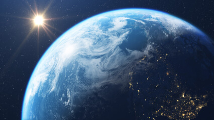 beautiful planet earth seen from space