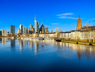 Wall Mural - Street view of Downtown Frankfurt, Germany.