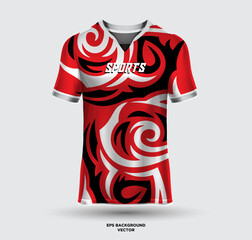 Wall Mural - Sports jersey and t shirt design vector. Soccer jersey mockup for racing, gaming jersey, football. Uniform front view