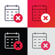 © AlexBlogoodf - Date rejected thin line icon: cross mark on calendar. Cancel date. Modern vector illustration.