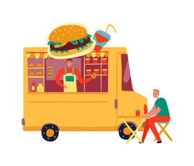 Wall Mural - Flat Food Truck