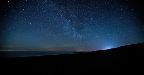 Wall Mural - Beautiful shot of the milky way at dark night