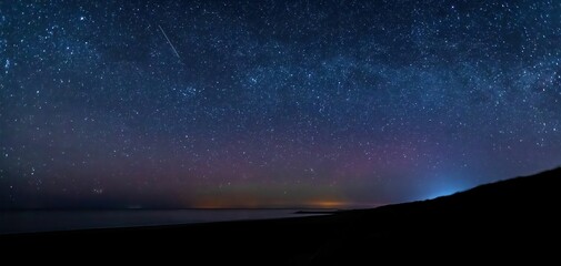 Wall Mural - Beautiful shot of the milky way at dark night