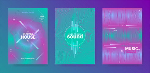 Poster - Abstract Music Poster. Electronic Party Cover. Vector Edm Background.