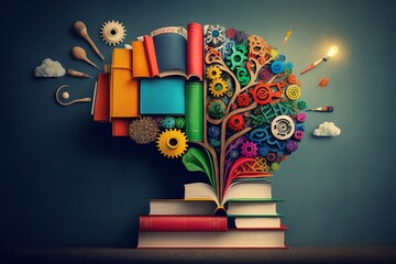 knowledge - illustration, education collage