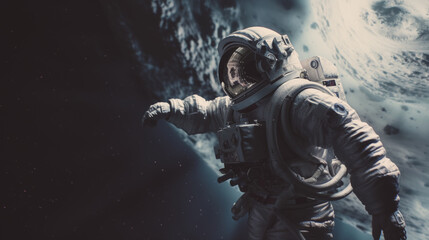 Wall Mural - Space suits isolated on space background.  Ai generated.