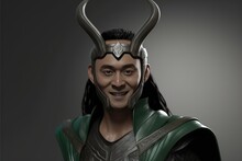 Loki God Of Mischief, Trickster God Of Norse Mythology Who Has The Ability To Change His Shape And Sex, Created With Generative Ai