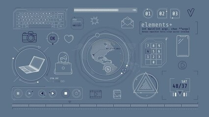 Wall Mural - animated infographics on the theme of internet communication.