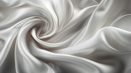 a close up of a white silk fabric with a swirl. Generative Ai
