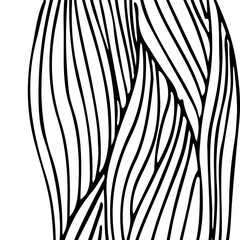 Poster - Simple minimalist wave pattern. Hand drawn graphic line art. Modern abstract  landscape. Monochrome black and white curly doodles.