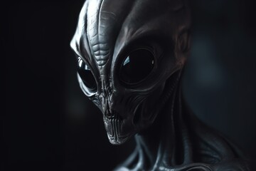 Wall Mural - dark alien humanoid portrait. generative ai
